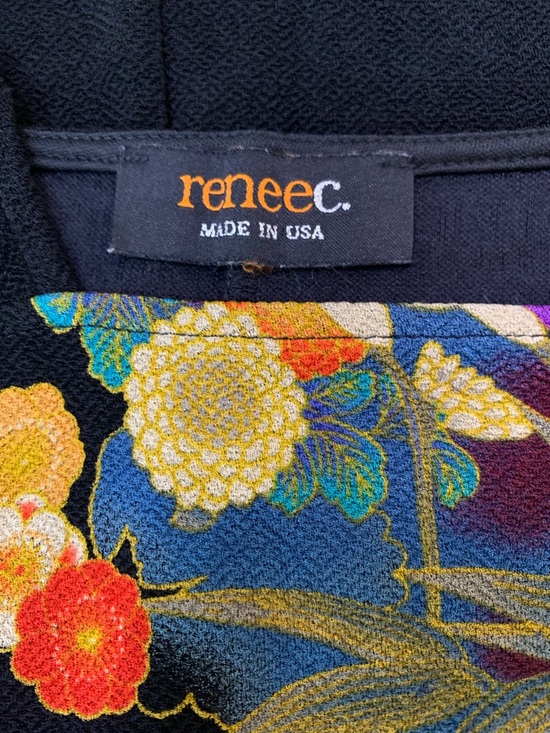 Renee Collection Dress Black/Multi Bird Crane Japanese Pattern Sleeveless M - Picture 5 of 6